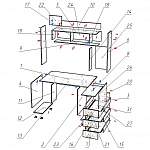 Схема сборки Стол компьютерный МБ-11.1 BMS