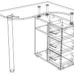Чертеж Угловой стол Квадри 1 BMS