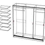 Шкаф купе 3 BMS (Платье - Белье - Платье (3))