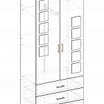 Чертеж Распашной шкаф Паулина 30.1 BMS