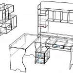 Чертеж Компьютерный стол Марокко BMS
