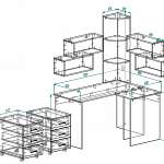 Чертеж Угловой письменный стол для двоих Фреско 48 BMS