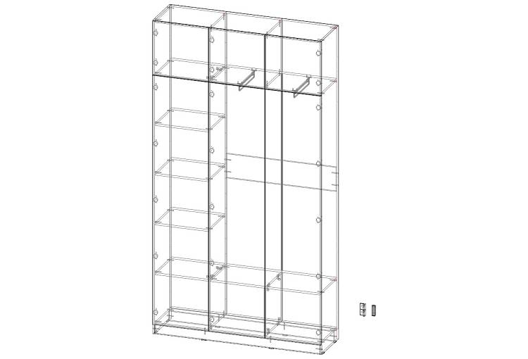 Распашной шкаф Вилета 6 (1400х2600х400)