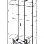 Чертеж Шкаф распашной Млайн 2 BMS