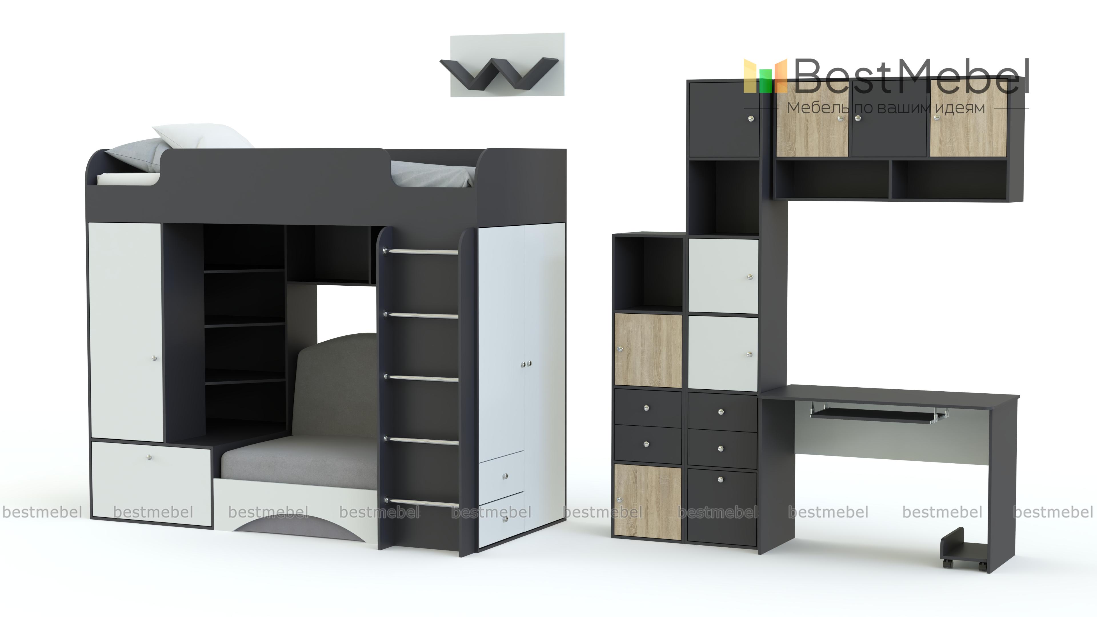 Детская мебель Тетрис-1 модульная BMS - Фото