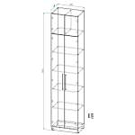 ЭСКИЗ Распашной шкаф Вилета 5 (600х2600х400)